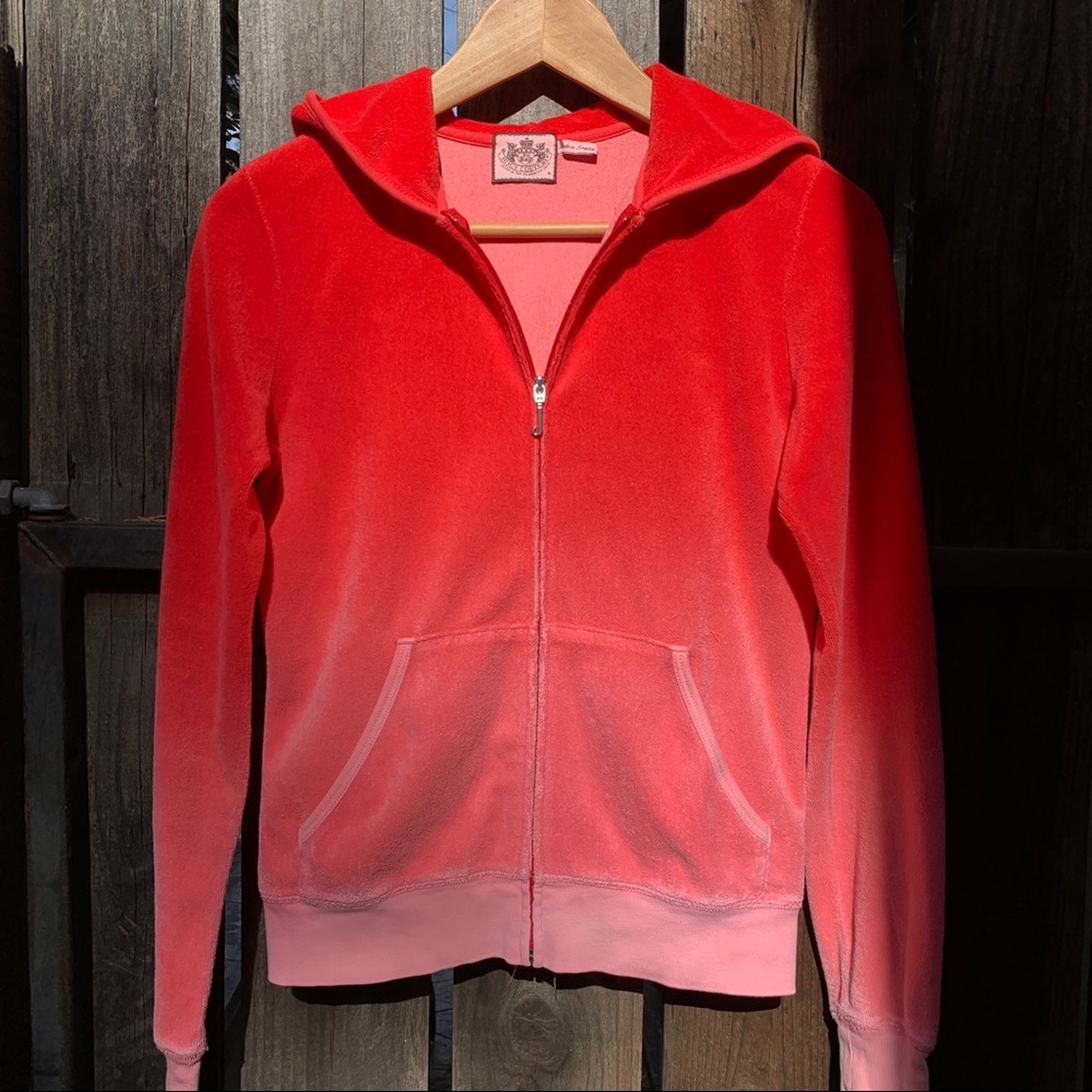 Vintage y2k Juicy Couture Terry Ombre Zip Up Hoodie Size M